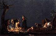 Leonaert Bramer Peasants by a Fire oil on canvas
